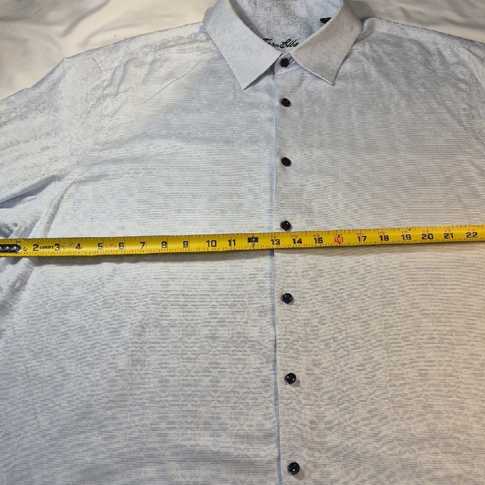 Tasso Elba Long Sleeve Button Down Light Blue Mens Dress Shirt XXL - Picture 7 of 14